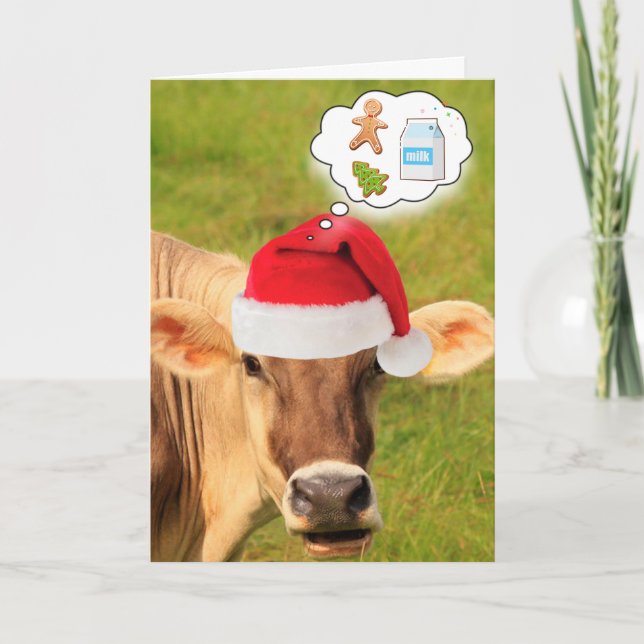 Cartes Pour Fêtes Annuelles Cookies De Vache Et De Noël (Devant)