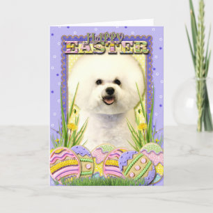 Cartes Pour Fêtes Annuelles Cookies d'oeufs de Pâques - Bichon Frise