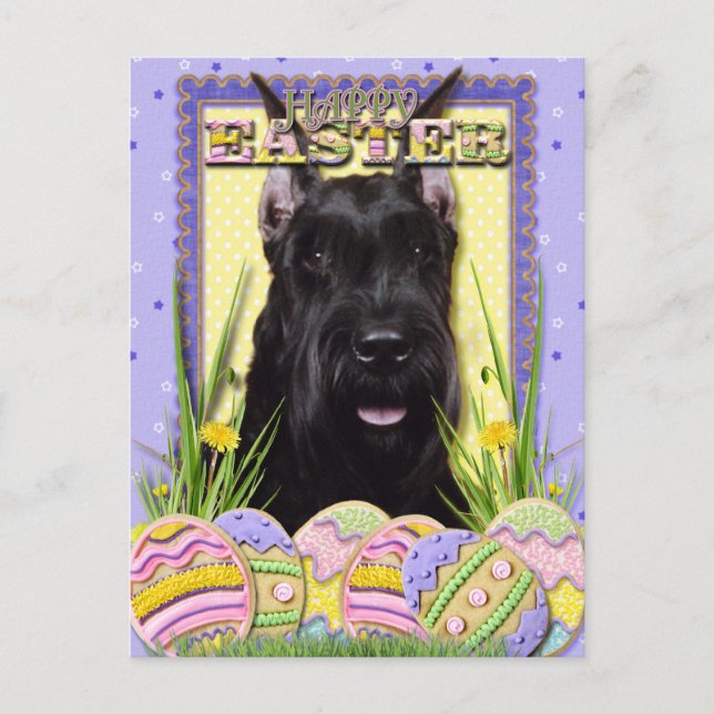 Cartes Pour Fêtes Annuelles Cookies d'oeufs de Pâques - Schnauzer (Devant)