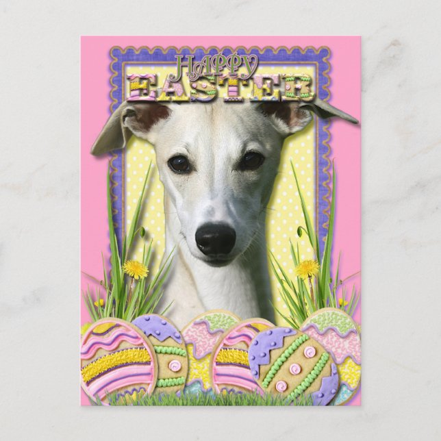 Cartes Pour Fêtes Annuelles Cookies d'oeufs de Pâques - Whippet (Devant)