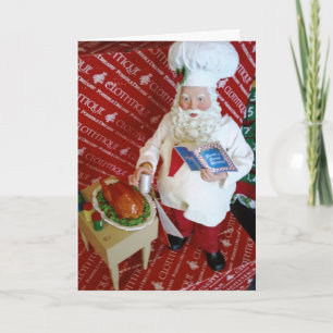 CARTES POUR FÊTES ANNUELLES *COOKING SANTA* SAYS MEET ME UNDER MISTLETOE