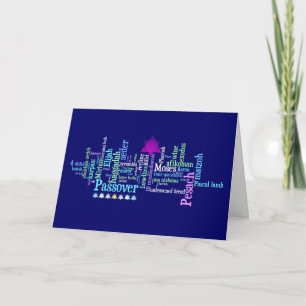 Cartes Pour Fêtes Annuelles Cool Blues Pesach Word Cloud Card