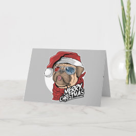 Cartes Pour Fêtes Annuelles Cool Carlin chien Noël