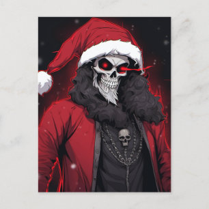 Cartes Pour Fêtes Annuelles Cool Déplaisant Anime Cartoon Père Noël Skull Zomb