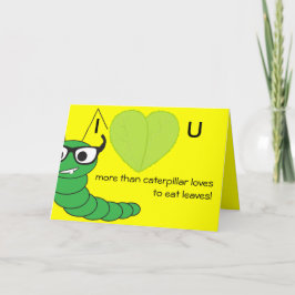 Cartes Pour Fêtes Annuelles Cool drôle de chenille nerveuse Saint Valentin