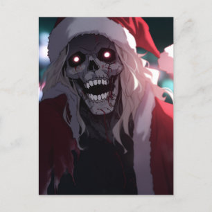 Cartes Pour Fêtes Annuelles Cool Effrayant Crâne Déplaisant Père Noël Noël Noë