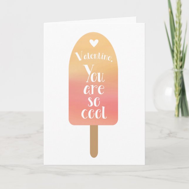 Cartes Pour Fêtes Annuelles Cool Orange Popsicle Saint Valentin (Devant)