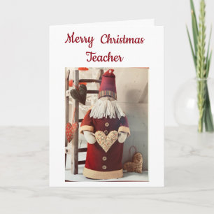 CARTES POUR FÊTES ANNUELLES **COOL PÈRE NOËL MERCI ENSEIGNANT** À NOËL