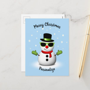 Cartes Pour Fêtes Annuelles Cool Snowman Adorable Smirk Noël Personnaliser