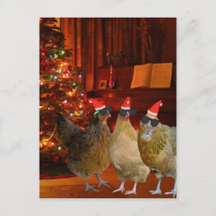 Cartes Pour Fêtes Annuelles Cool Xmas Chickens
