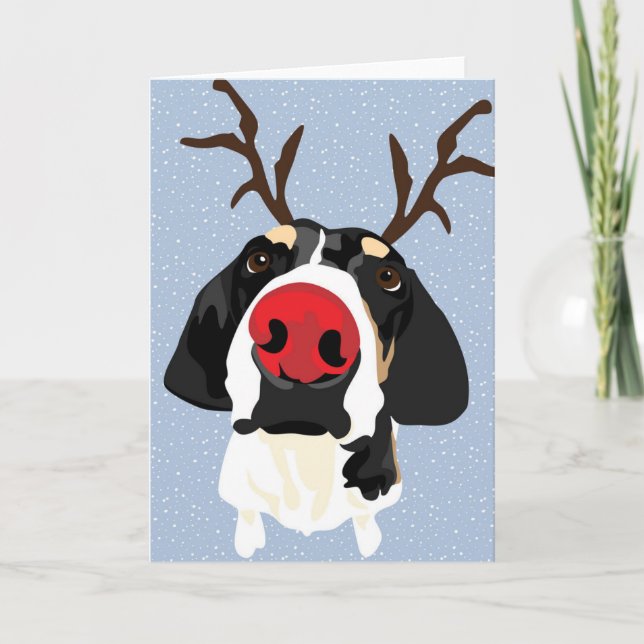 Cartes Pour Fêtes Annuelles Coonhound rouge de nez (Devant)