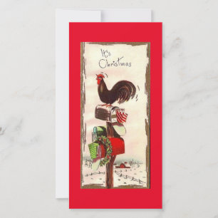 Cartes Pour Fêtes Annuelles Coq de Noël Vintage