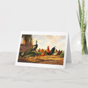 Cartes Pour Fêtes Annuelles Coq et poulets