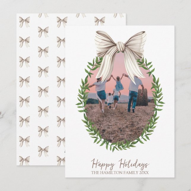 Cartes Pour Fêtes Annuelles Coquette blanche de la veste de Noël (Devant / Derrière)