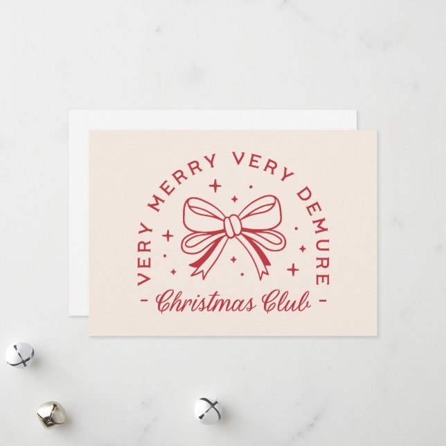 Cartes Pour Fêtes Annuelles Coquette de Noël dépourvu esthétique (Devant/Arrière en situation)