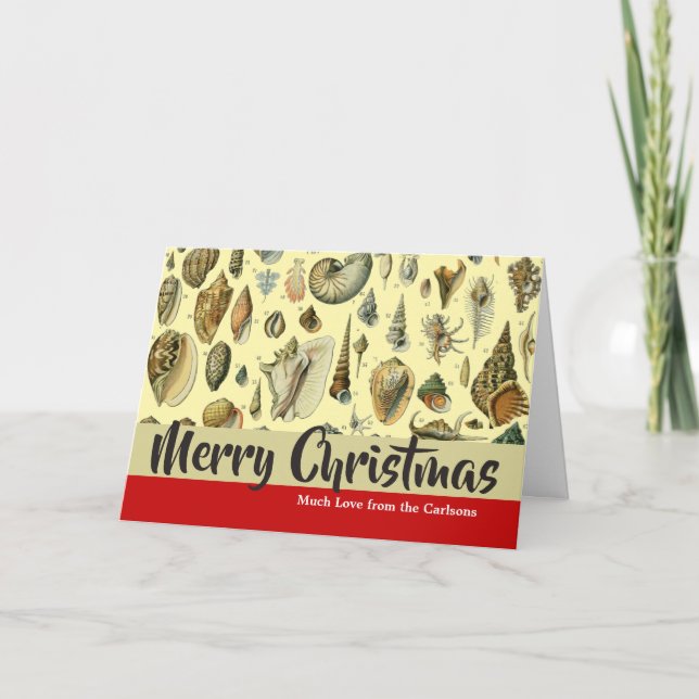 Cartes Pour Fêtes Annuelles Coquillages de coquillages Mollusk Clam Élégant Ar (Devant)