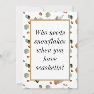 Cartes Pour Fêtes Annuelles Coquillages de mer plage tropicale côtière Noël