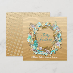 Cartes Pour Fêtes Annuelles Coquillages de plage tropicaux Starfish Sand Dolla