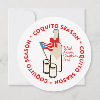 Cartes Pour Fêtes Annuelles Coquito Saison Texte de Photo Personnalisée Cercle