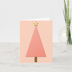 Cartes Pour Fêtes Annuelles Coral polka dot moderne sapin de Noël