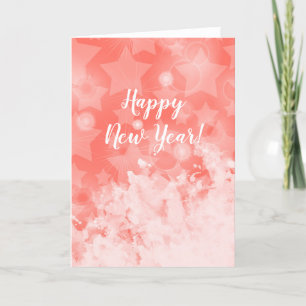 Cartes Pour Fêtes Annuelles Coral rose Stars Moderne chic Festival Texte perso