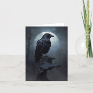 Cartes Pour Fêtes Annuelles corbeau dans la nuit noire