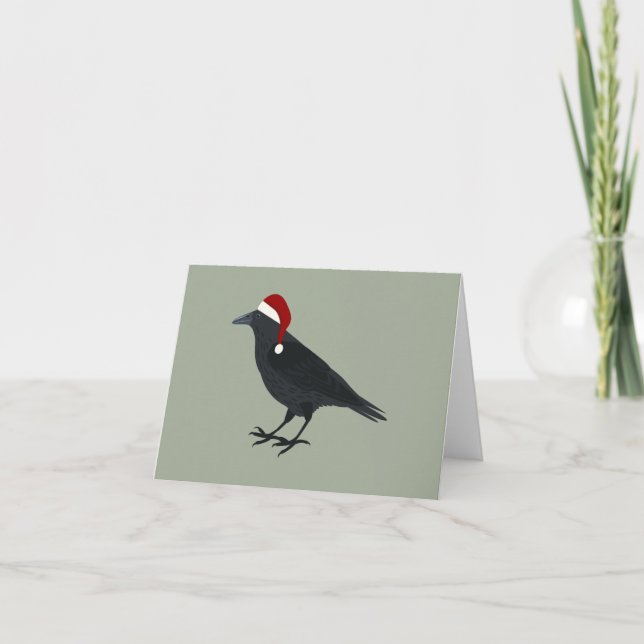 Cartes Pour Fêtes Annuelles Corbeau de Noël (Devant)