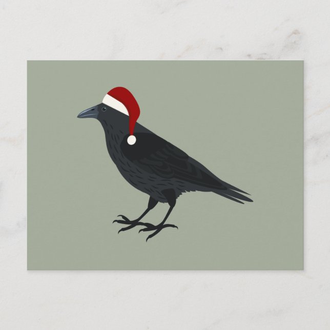 Cartes Pour Fêtes Annuelles Corbeau de Noël (Devant)