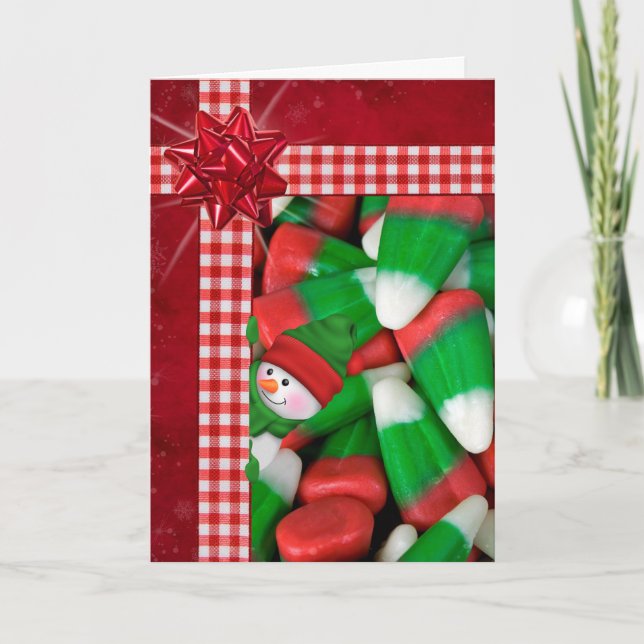 Cartes Pour Fêtes Annuelles Corbeau de Noël avec neige (Devant)