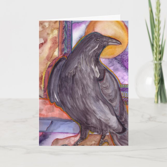 Cartes Pour Fêtes Annuelles Corbeau et soleil (Devant)