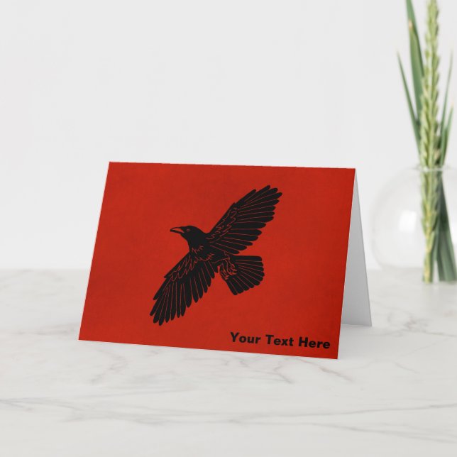 Cartes Pour Fêtes Annuelles Corbeau rouge (Devant)