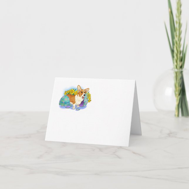 Cartes Pour Fêtes Annuelles Corgi de Pâques (Devant)