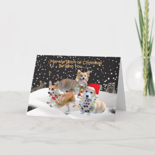 Cartes Pour Fêtes Annuelles Corgi Esprit de Noël