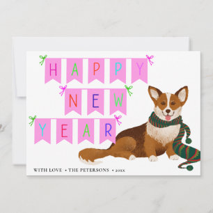 Cartes Pour Fêtes Annuelles CORGI   MÊME HEUREUSE NOUVELLE ANNÉE Avec Ruban