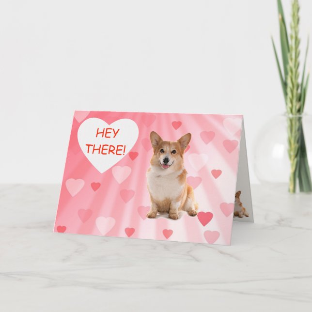 Cartes Pour Fêtes Annuelles Corgi Saint Valentin (Devant)