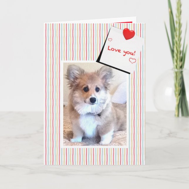 Cartes Pour Fêtes Annuelles Corgi Valentine (Devant)