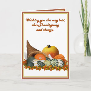 Cartes Pour Fêtes Annuelles Cornucopia avec les ourdes d'automne