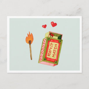 Cartes Pour Fêtes Annuelles Correspondance parfaite   Cute Aquarelle Valentine
