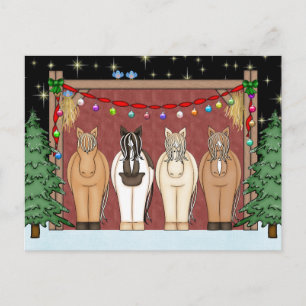 Cartes Pour Fêtes Annuelles Corse mignonne troupeau de Joyeuses vacances Noël