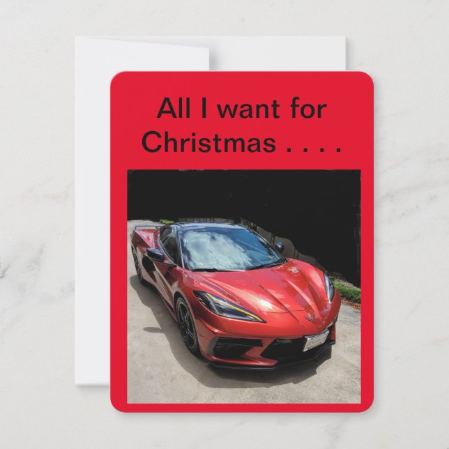 Cartes Pour Fêtes Annuelles Corvette pour Noël (Devant)