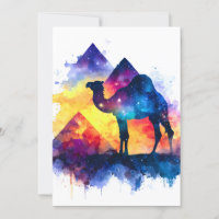 Cosmic Starry Nuit Camel égyptien Paysage