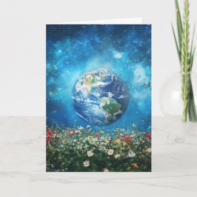 Cartes Pour Fêtes Annuelles Cosmos des fleurs de la Terre (Devant)