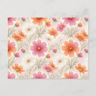 Cartes Pour Fêtes Annuelles Cosmos Fleurissent Harmonie Pastel