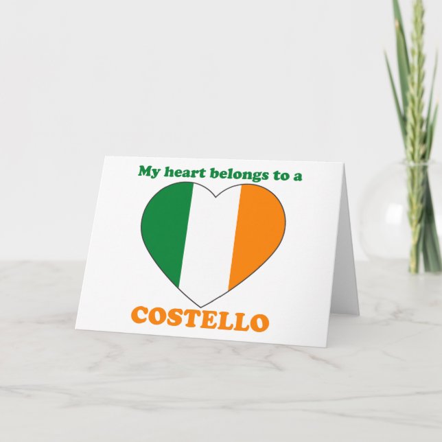 Cartes Pour Fêtes Annuelles Costello (Devant)