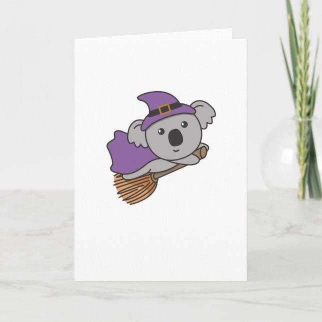 Cartes Pour Fêtes Annuelles Costume de sorcière Koala Halloween pour enfants (Devant)