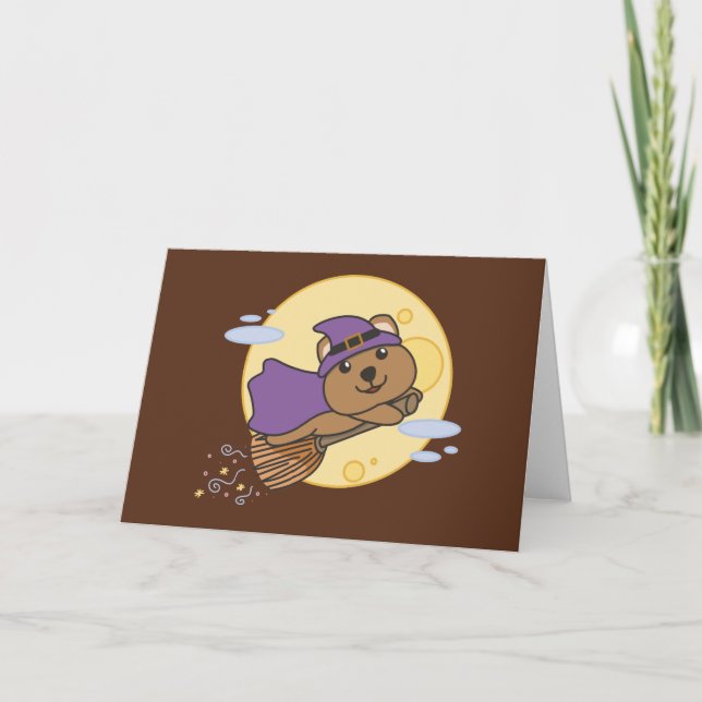 Cartes Pour Fêtes Annuelles Costume de sorcière Quokka Halloween pour enfants (Devant)