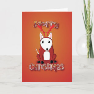 Cartes Pour Fêtes Annuelles costume-joyeux Noël de Terrier-renne anglais de