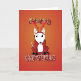 Cartes Pour Fêtes Annuelles costume-joyeux Noël de Terrier-renne anglais de