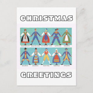 Cartes Pour Fêtes Annuelles Costumes régionaux suédois vintages