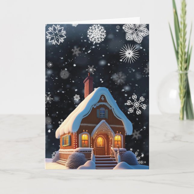Cartes Pour Fêtes Annuelles Cosy Gingerbread Cottage (Devant)